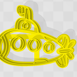sub.png STL file submarine cookie cutter porcelain fondant cookies・Model to download and 3D print