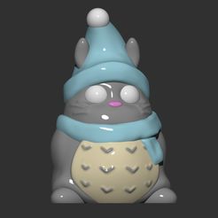 Totoro-Winter-Chibi.jpg Fichier STL Totoro Chibi - Edition Noël/Hiver・Design pour impression 3D à télécharger