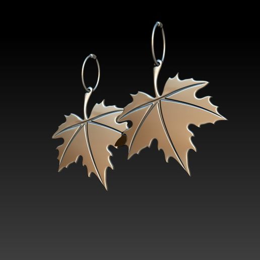 Maple leaves earrings 3D model
