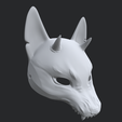 03.png Japanese fox kitsune mask with horns for cosplay