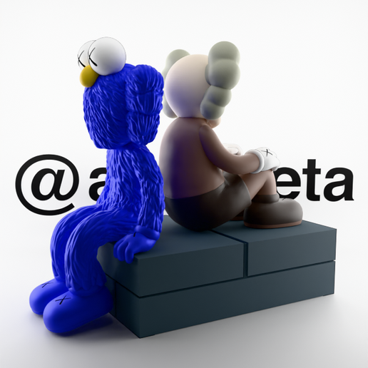 🎨 Kaws BFF Seeing x Companion Watching・ STL File for 3D