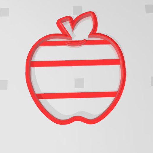 Cookie cutter apple 3D model