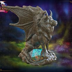 ManticoreGuardian_RENDER.jpg STL-Datei Statue von Orus Dice Guardian - SUPPORT FREE!・3D-Drucker-Vorlage zum herunterladen