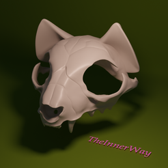CatSkull-TheInnerWay01.png STL file Cat Skull Mask・3D printer model to download, The-Inner-Way