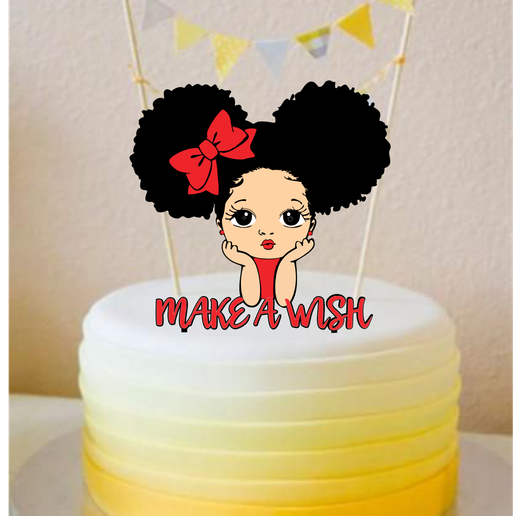 Topper cake girl make a wish - 3D model önizlemesi
