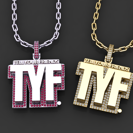 Luxury TYF Gold and Silver Gemstone Pendant