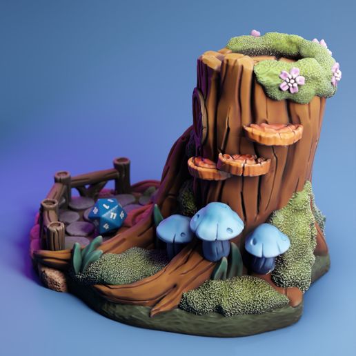 treestump_mmf3.jpg Torre de dados de coto de árvore de fantasia