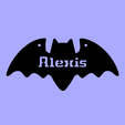 Alexis.png US Names Halloween Bat Decoration Necklace
