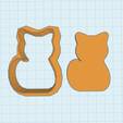 kitty-shape-2-cutter.png Cookie cutter, Polymer Clay Cutter Cat, Kitty, Kitten shape, Set 4PCS