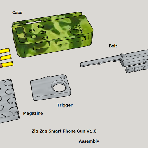22lr Cell Phone Gun 3D model