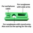 SunglassesClip_1.jpg Sunglasses clip for T-shirt / Eearphone cable clip