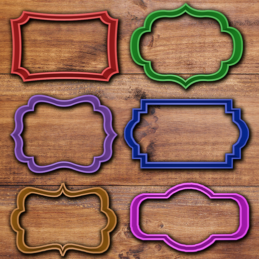 Vintage Frame cookie cutter set - 3D model önizlemesi