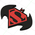 23.png key ring/ key chain Batman (emblem) and Superman