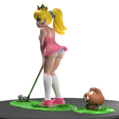 8.png STL file princess peach golf day.・3D printer design to download