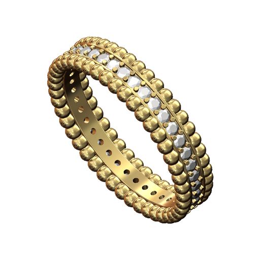 Bubble sides diamond line band US size 6 7 8 3D print model - 3D model önizlemesi