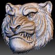 2.jpg Tiger head STL file 3d model - relief for CNC router or 3D printer