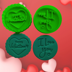 Red-Exciting-Happy-Valentine's-Day-Facebook-Post.png Archivo STL Set de cortador y marcadores Valentine's Day San Valentin 4 piezas・Modelo para descargar y imprimir en 3D