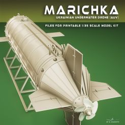Preview1.jpg OBJ file Ukrainian underwater drone Marichka・3D printer model to download