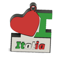 1.png Keychain I love Italy / porte-clés I love Italy