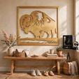 gold_pla_bison_art.jpg Bison STL Bundle, Buffalo Printable File, Western Wall Art, Farmhouse Decor, Rustic Bison Design, CNC 