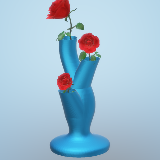 iso_rose.png flower vase with 3 enterences // STL File