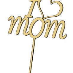 IloveYouMomo.jpg STL file Mothers Day Cake Topper・Template to download and 3D print