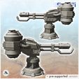 3.jpg Futuristic turret with cannon and double reloading pods (2) - Future Sci-Fi SF Post apocalyptic Tabletop Scifi Wargaming Planetary exploration RPG Terrain