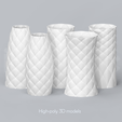 All_Renders.png Niedwica Shell Vase Set | 3D printing vase | 3D model | STL files | Home decor | 3D vases | Modern vases | Floor vase | 3D printing | vase mode | STL Vase Collection