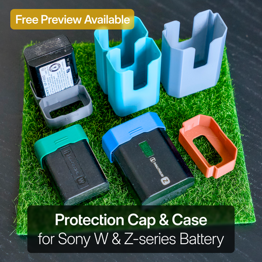 🔋 Sony W & Z series Battery Cap & Case・ STL File for 3D printing