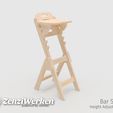 4ecf2badd3c75f3505b127c3ebb45c3a_display_large.jpg Free STL file Height Adjustable Bar Stool cnc・Template to download and 3D print