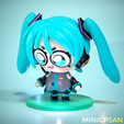 02.png Cute Chibi Hatsune Miku - Vocaloid Anime Figure - for 3D Printing