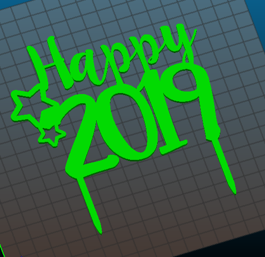 Topper Happy 2019 Christmas - 3D model önizlemesi