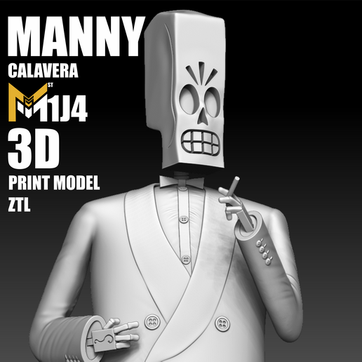 MANY.png Crâne de Manny 3d
