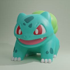 untitled.png Archivo STL Pokemon Bulbasaur Feliz・Design para impresora 3D para descargar