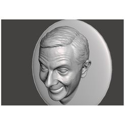 Mr Bean Head view2.jpg STL file Fridge Magnet Mr Bean Head Pin / Button Also・3D printable model to download