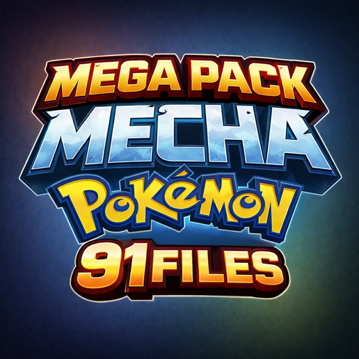 📁 Pokémon Mecha Mega Pack - 91 desenhos - Ficheiro STL・Arquivo 3D para ...
