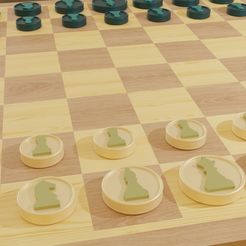 2D chess 2.jpg 3D printable Flat Chess Pieces stl