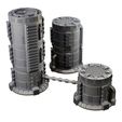 Chemical-Storage-Tower-A-Mystic-Pigeon-Gaming-6-w.jpg Chemical Factory Vats Walkways And Storage Tank Sci Fi Terrain