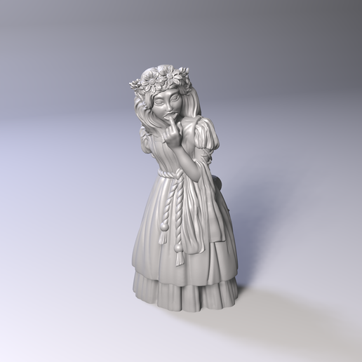 Download STL file Curious girl in a flower wreath • 3D printable model ...