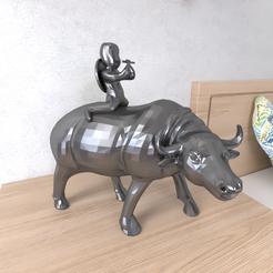 32.png STL file Human on OX Sculpture・3D print design to download
