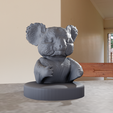 koala-bust-1.png Koala bust statue stl 3d print file