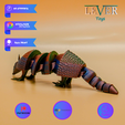 ARMADILLOED3.png Flexi Armadillo (Articulated) Multicolor(3MF) Print-in-Place Lever Toys
