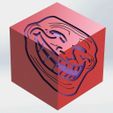 TrollRender-min.JPG Meme Calibration Cube 20x20mm troll face, amogus, & lenny