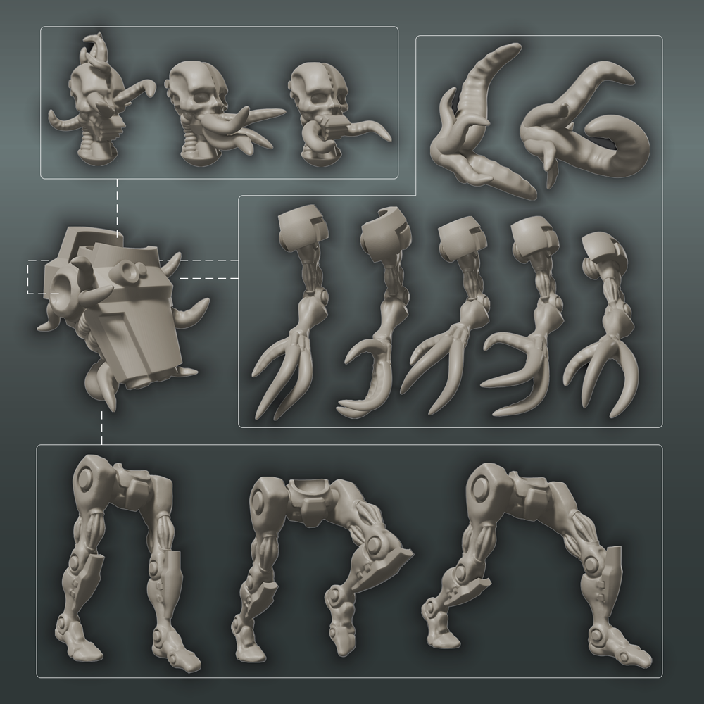 androids_possessed_parts.png 3D file Possessed Constructs・3D printable model to download, dorkfactory