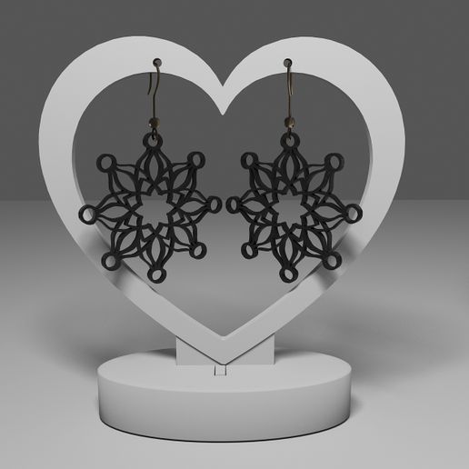 Mandala earrings 109 3D model