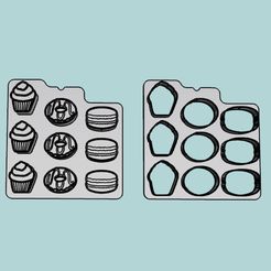 PlanchaCakeDonaMacarron1.jpg STL file Sprikles - Miniature Cake, Doughnut, Macaron Cutter.・Model to download and 3D print