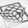 кубик-рубика.17.png Rubik's Cube Wall Art SVG STL PNG | 3D Optical Illusion Panel for Laser Cut, CNC & 3D Printing | Puzzle Geometric Decor