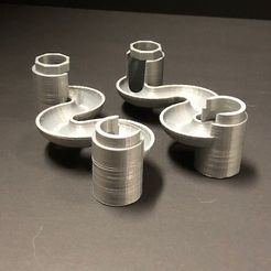 Left_and_right_hand_3c.jpeg Бесплатный STL файл Marble Run Compatible 100 mm 3 turn Chicane・Шаблон для загрузки и 3D-печати