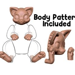 body.jpg Kitty Art Doll + Plush Body Sewing Pattern