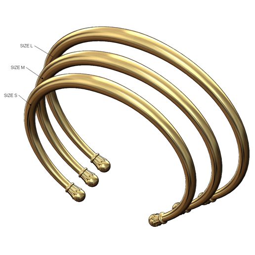 Lotus leaves bead end cuff bracelet sizes S M L 3D print model 3D model